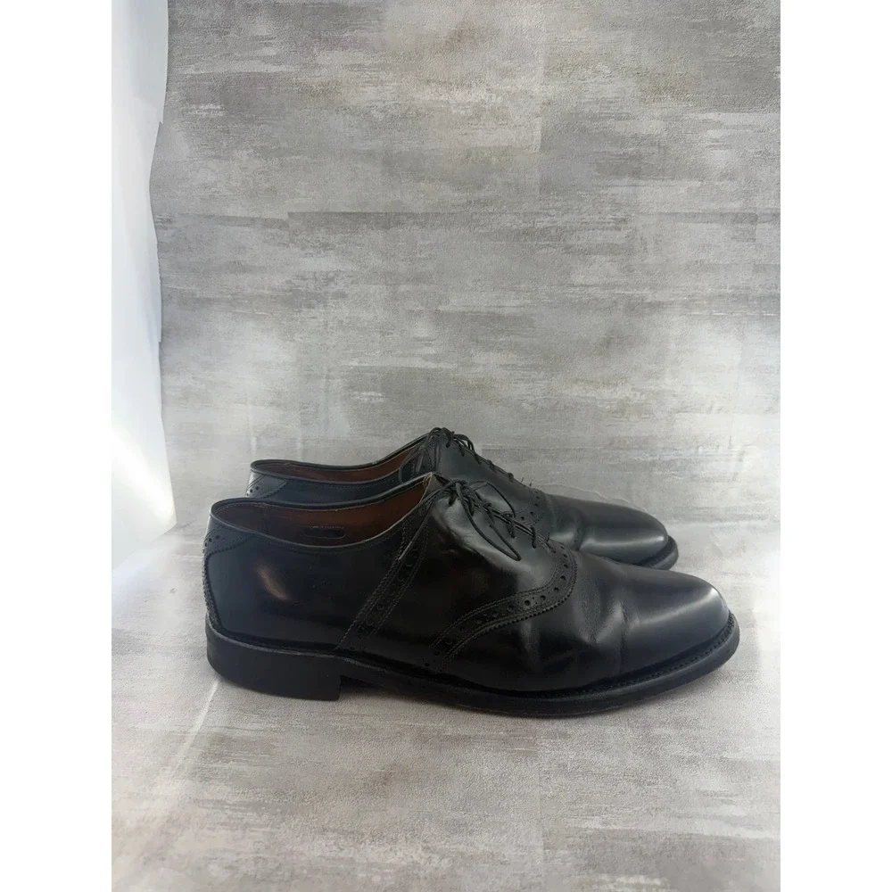 Allen Edmonds Shelton Men Black Leather Wingtip Brogue Oxford Dress Shoes 12.5D